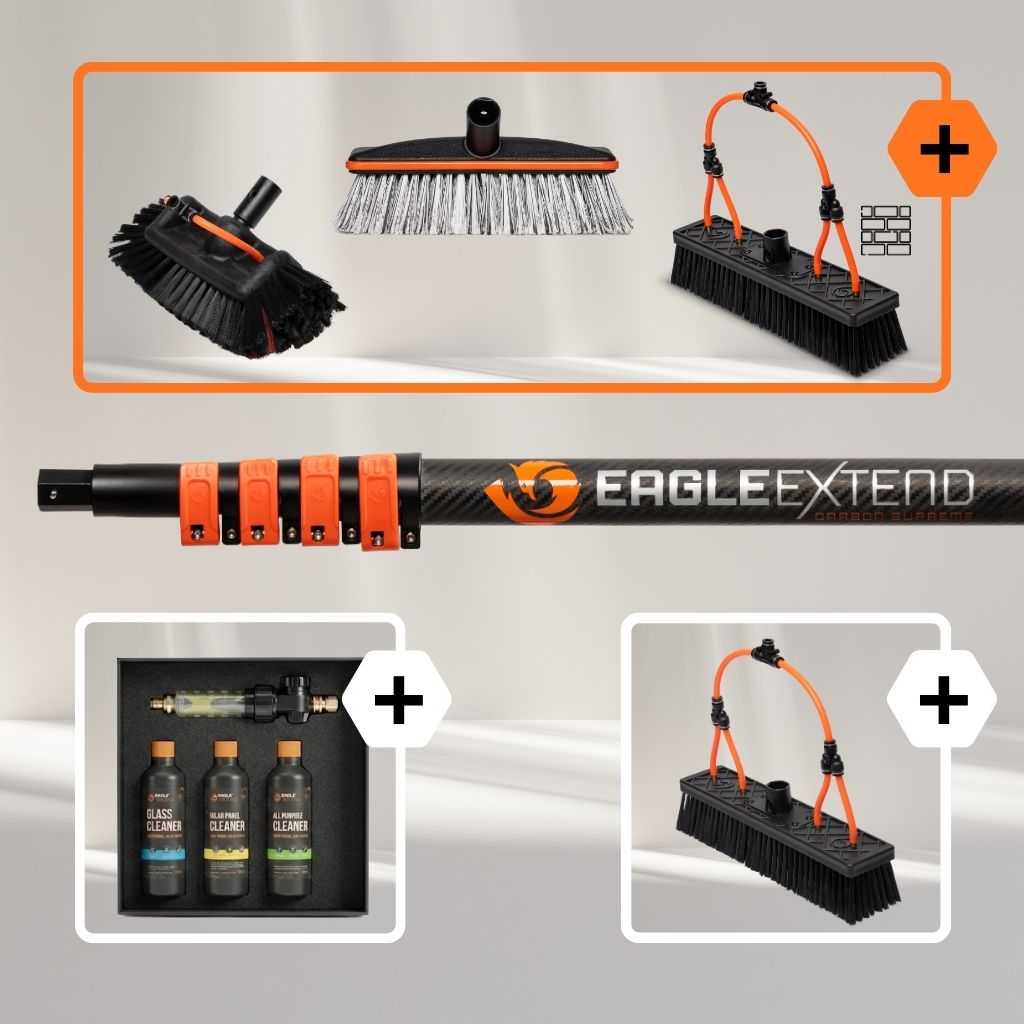 Telescopic Pole Carbon Fiber 3K Supreme + Brushes Bundle