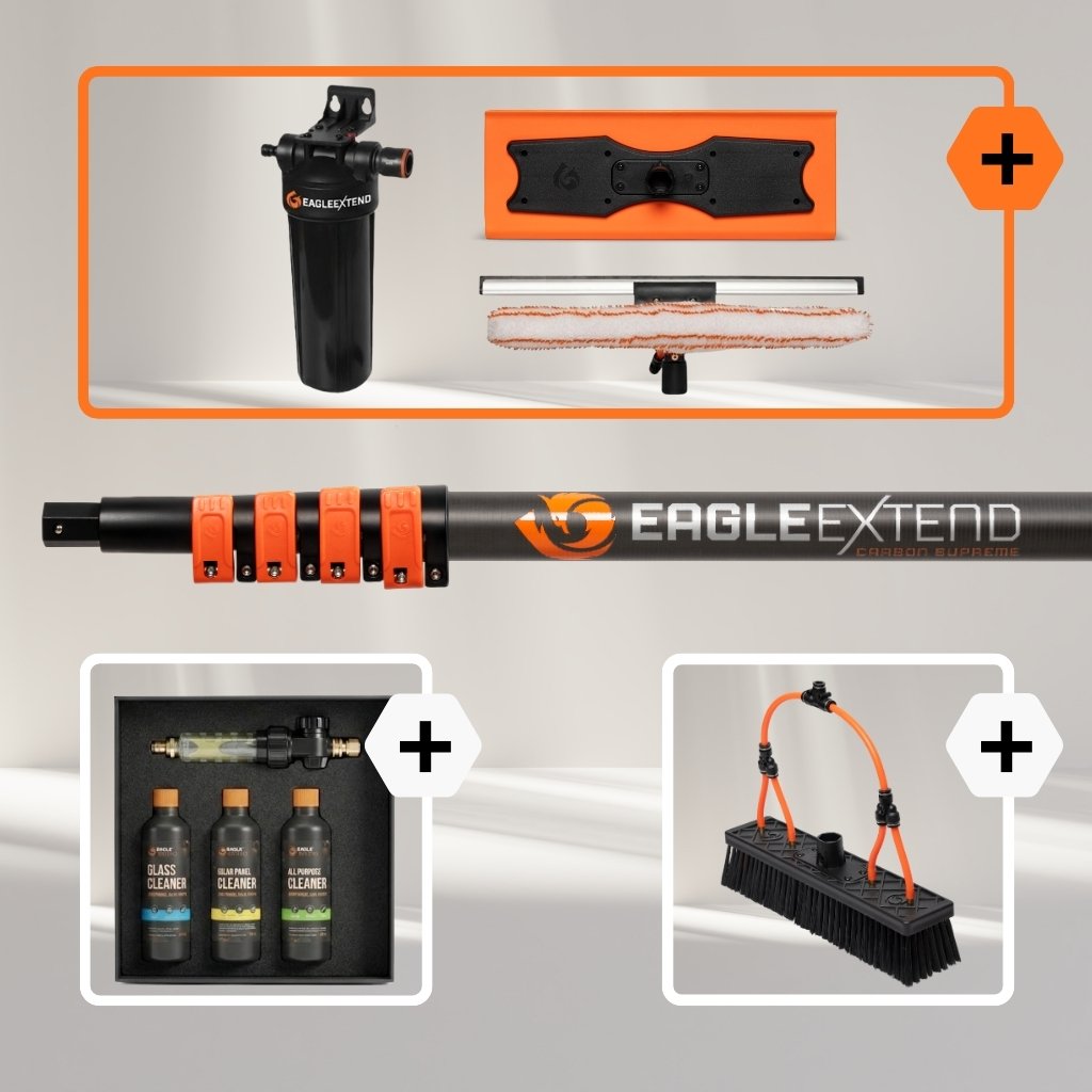 Telescopic Pole Carbon Fiber Supreme + Glass and Solarpanels Streak-Free Bundle