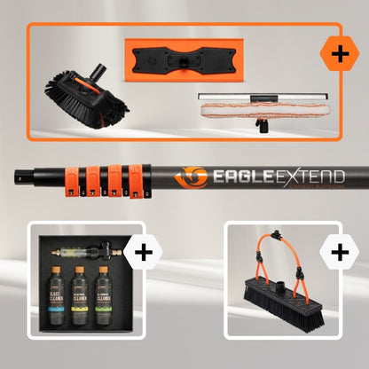 Telescopic Pole Carbon Fiber Supreme + Glass - Woodwork - Solarpanels Bundle