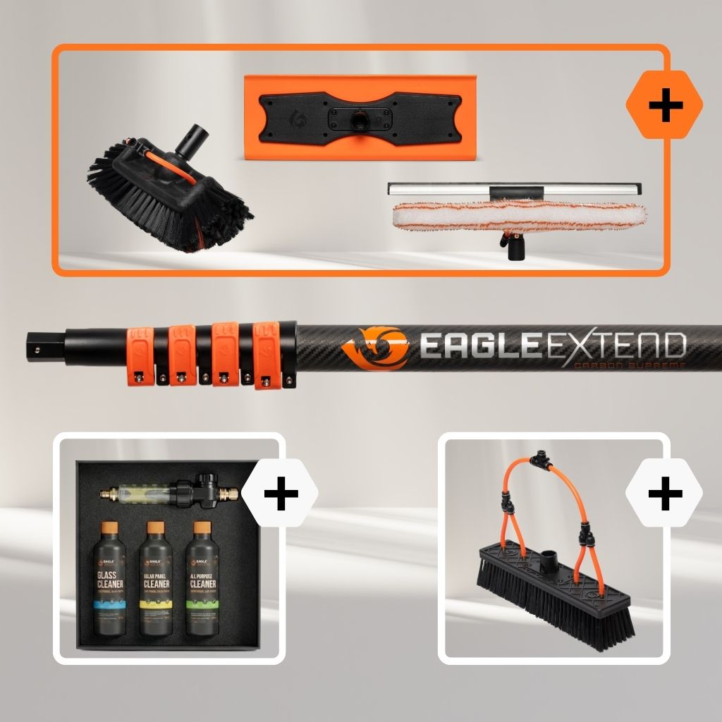 Telescopic Pole Carbon Fiber 3K Supreme + Glass - Woodwork - Solarpanels Bundle