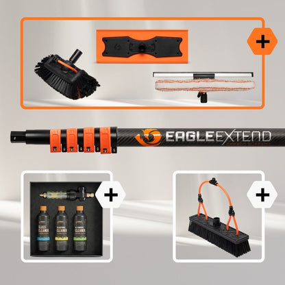 Telescopic Pole Carbon Fiber 3K Supreme + Glass - Woodwork - Solarpanels Bundle