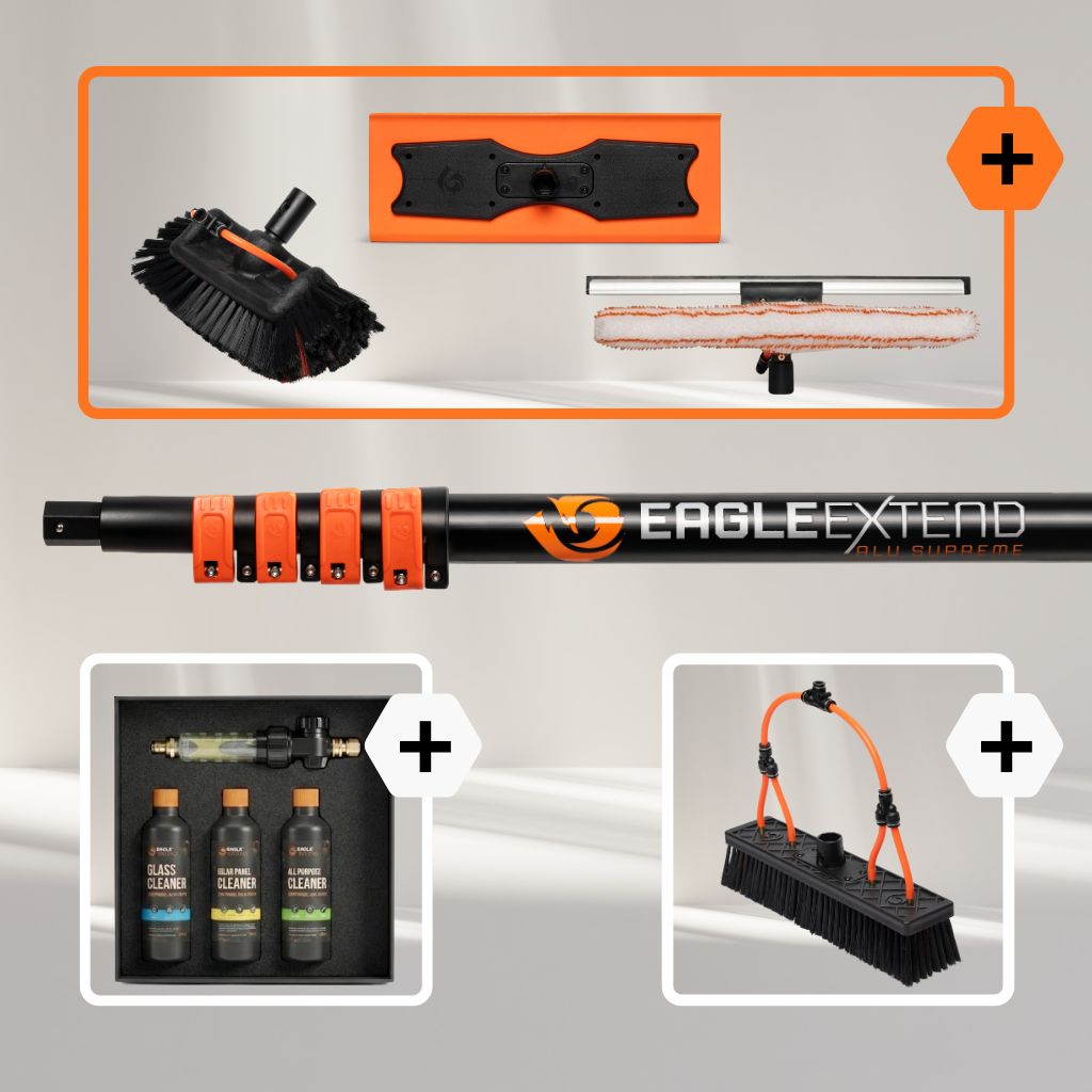 Telescopic Pole Aluminium Supreme + Glass - Woodwork - Solarpanels Bundle